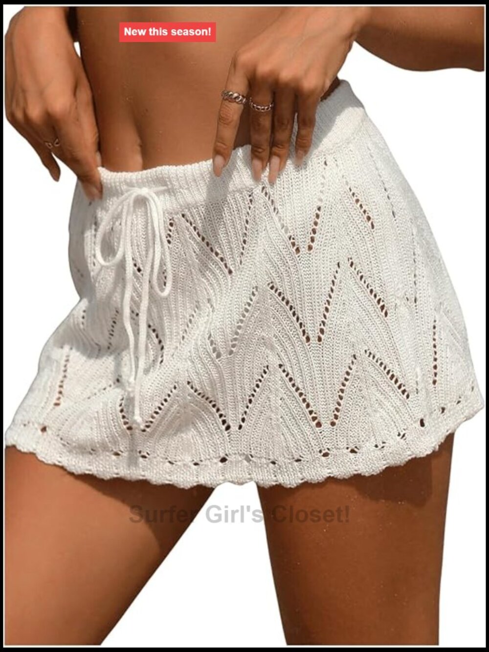 Crochet Beach Mini Skirt Swim Bikini Cover Up Knit Swimsuit Bathing Suit Coverup